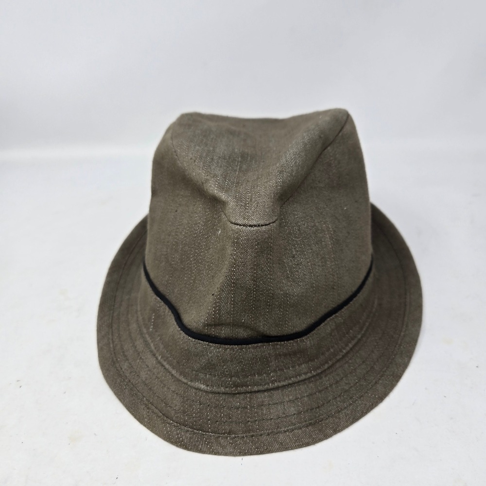Banana Republic Mens Fedora Trilby Hat Olive Green Cotton Blend L/XL